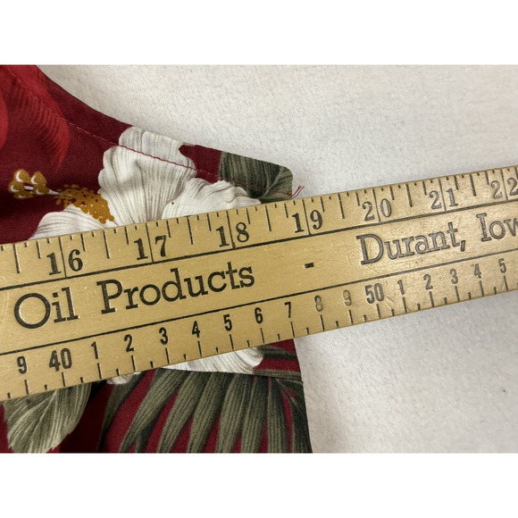 Vtg 90s Pacific Legends Hawaii Womens Red‎ Hibiscus Floral Top Pants Set Coastal - Picture 7 of 16